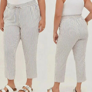 Torrid New Tapered Lightweight Lounge Pants Stretchy 2X Blue White Stripes
